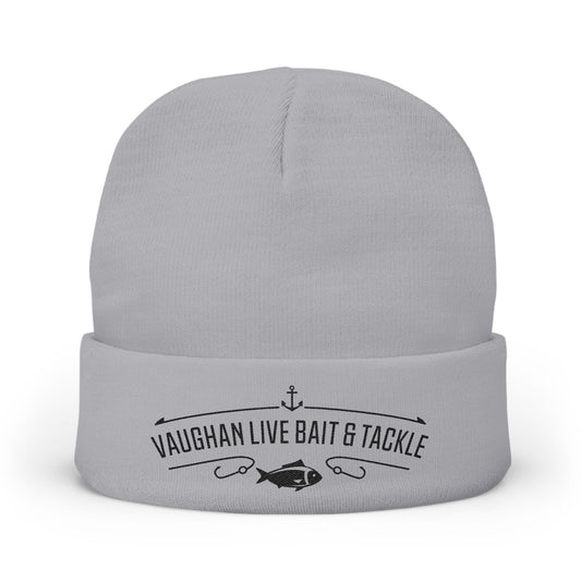 Embroidered 'Vaughan Live Bait & Tackle' Knit Beanie – Fishing Logo Winter Hat
