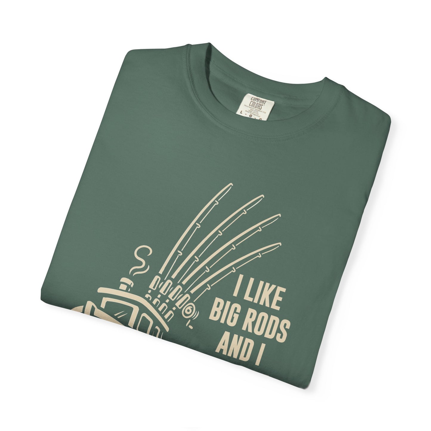 Fishing T-Shirt — "I Like Big Rods and I Cannot Lie" Graphic Tee for Anglers