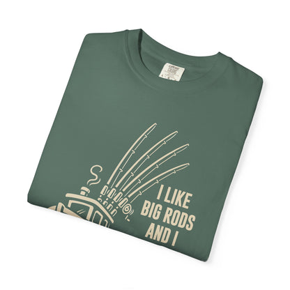 Fishing T-Shirt — "I Like Big Rods and I Cannot Lie" Graphic Tee for Anglers