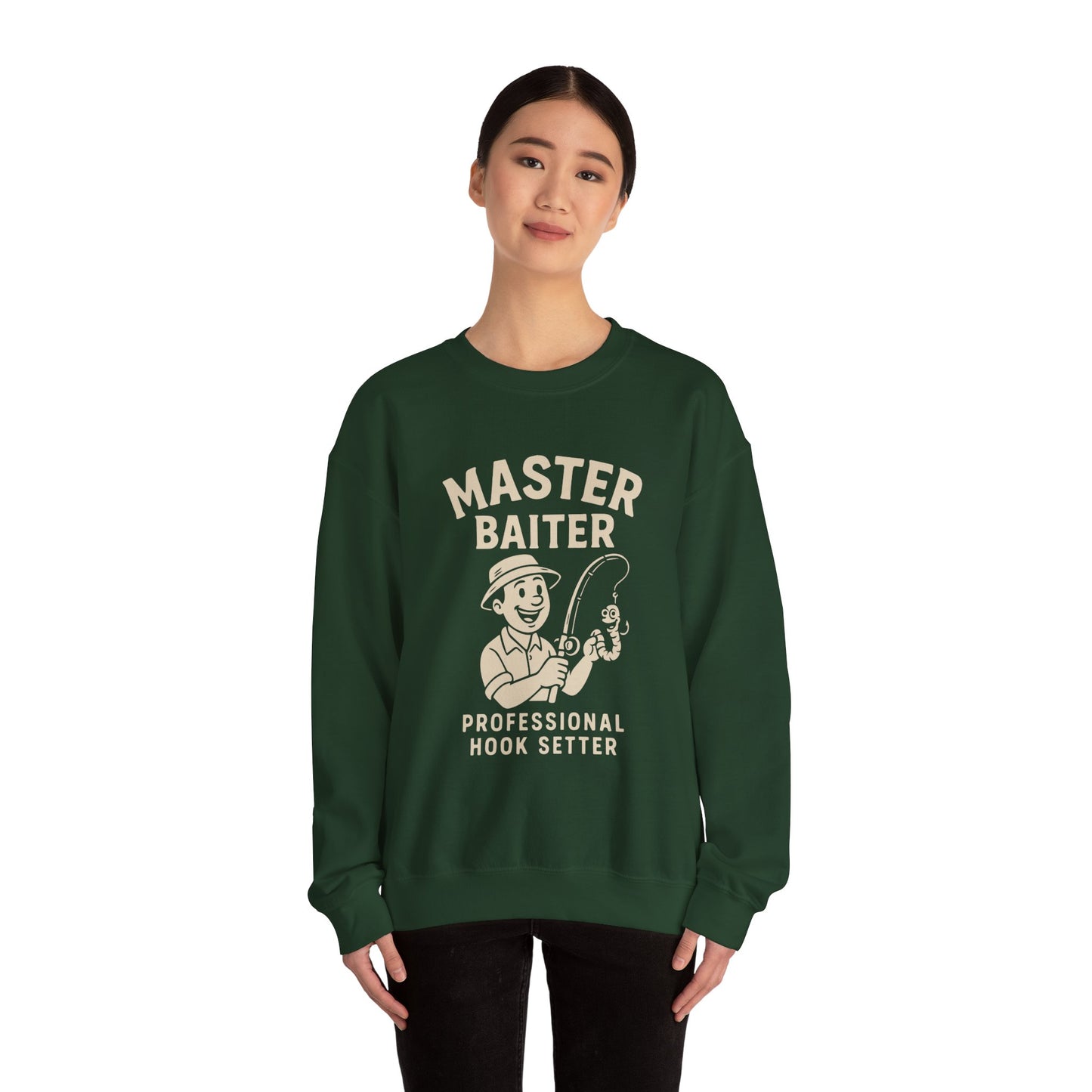 Master Baiter Crewneck Sweatshirt - Perfect Gift for Fishing Enthusiasts