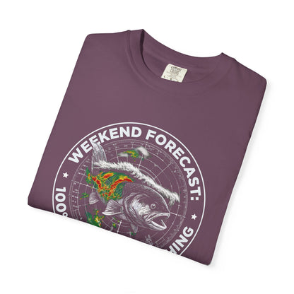Fishing T-Shirt — "Weekend Forecast: 100% Chance of Fishing" Graphic Tee