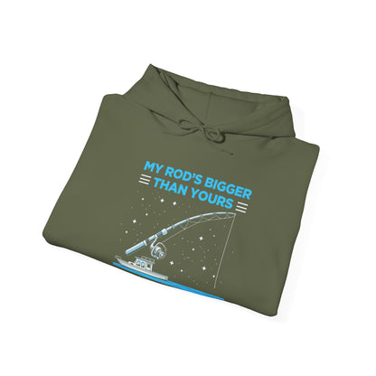 Fishing Hoodie — “My Rod’s Bigger Than Yours” Graphic Sweatshirt