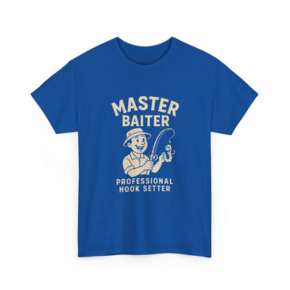 Master Baiter Fishing Tee - Unisex Heavy Cotton Shirt for Fishing Enthusiasts