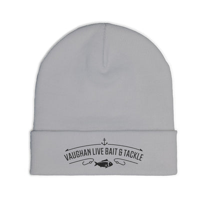 Embroidered 'Vaughan Live Bait & Tackle' Knit Beanie – Fishing Logo Winter Hat