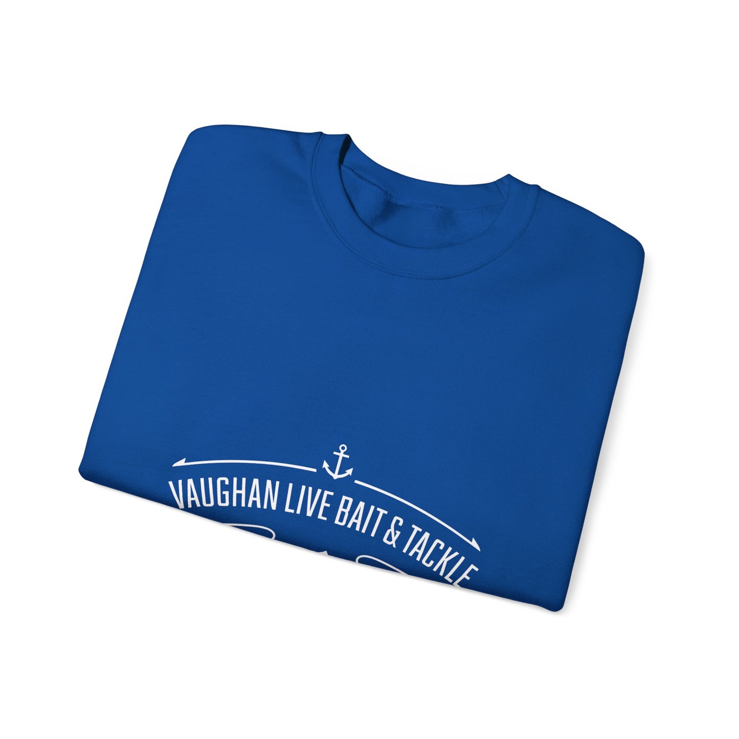 Bait & Tackle Crewneck Sweatshirt — "Vaughan Live Bait & Tackle" Fishing Pullover