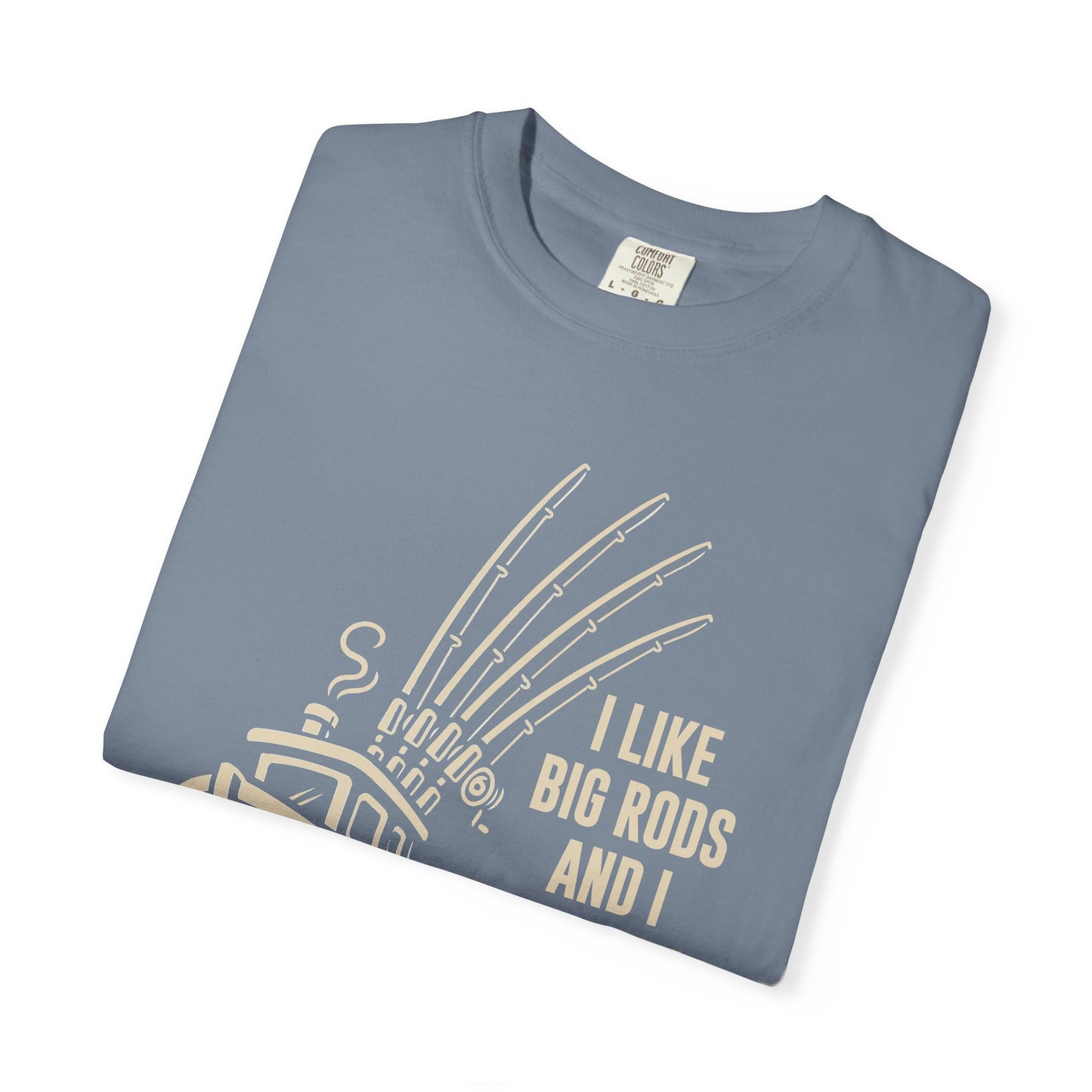 Fishing T-Shirt — "I Like Big Rods and I Cannot Lie" Graphic Tee for Anglers