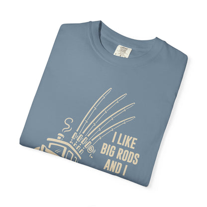Fishing T-Shirt — "I Like Big Rods and I Cannot Lie" Graphic Tee for Anglers