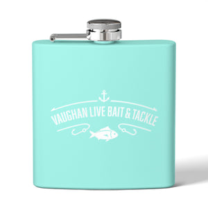 Fishing Flask — "Vaughan Live Bait & Tackle" 6oz Stainless Steel Hip Flask thumbnail 4