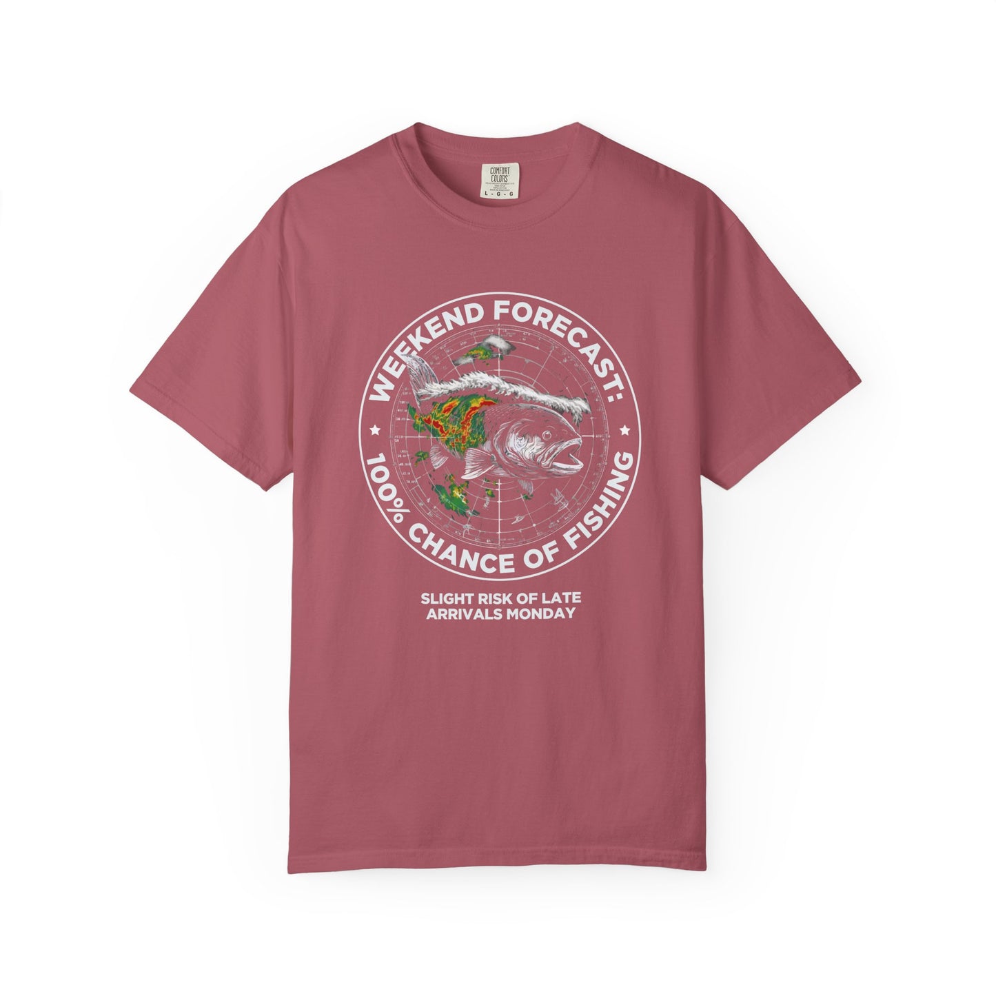 Fishing T-Shirt — "Weekend Forecast: 100% Chance of Fishing" Graphic Tee
