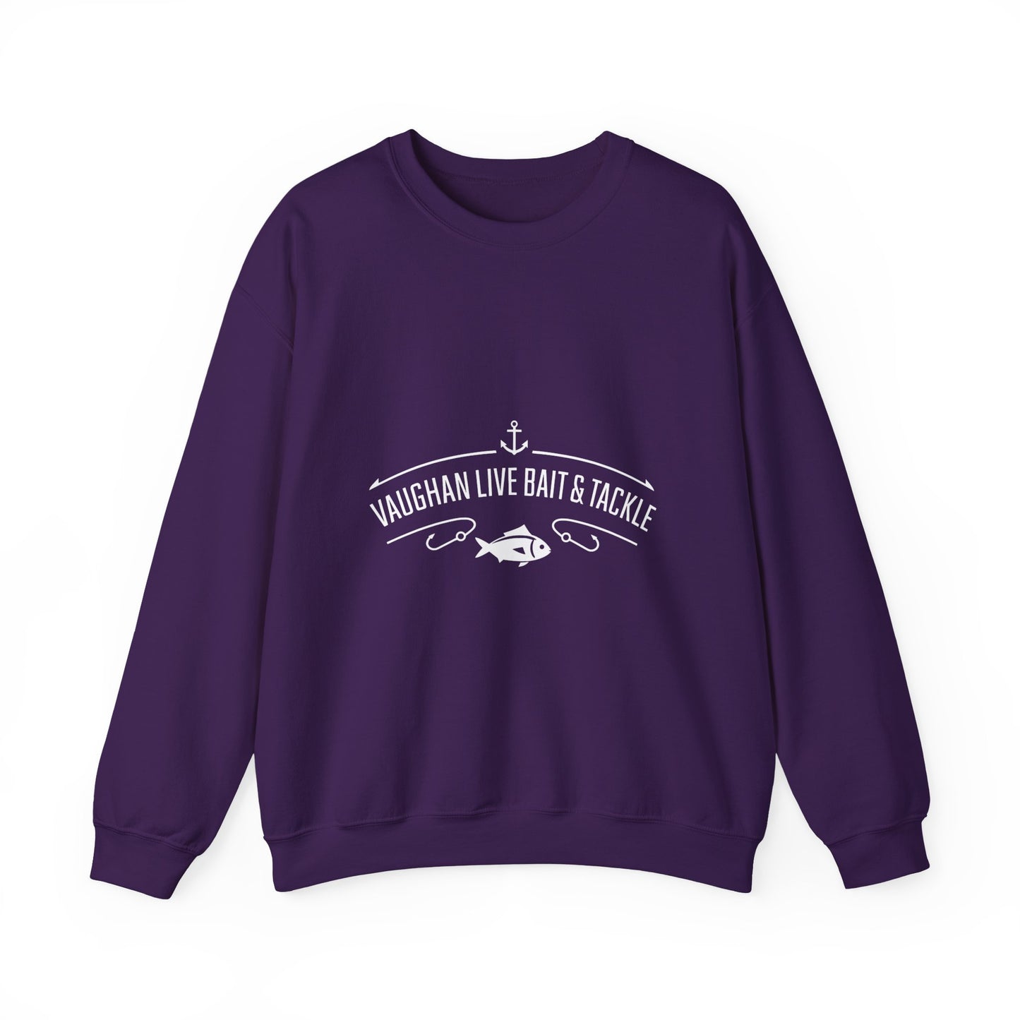 Bait & Tackle Crewneck Sweatshirt — "Vaughan Live Bait & Tackle" Fishing Pullover