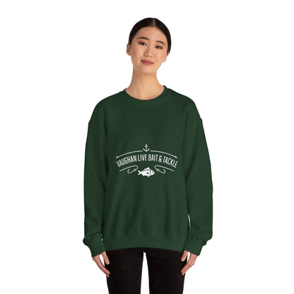 Bait & Tackle Crewneck Sweatshirt — "Vaughan Live Bait & Tackle" Fishing Pullover