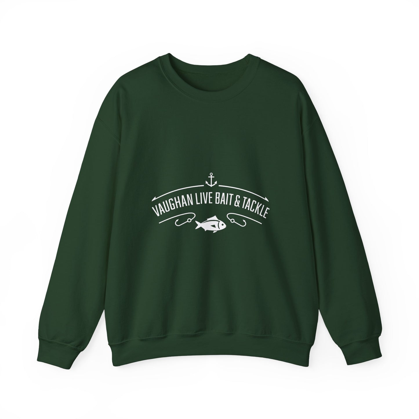 Bait & Tackle Crewneck Sweatshirt — "Vaughan Live Bait & Tackle" Fishing Pullover