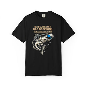 Bass, Beer & Bad Decisions Fishing T-Shirt — Weekend Angler Tee thumbnail 4