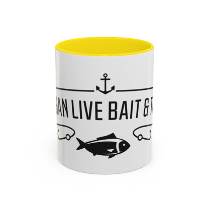 Fishing Coffee Mug — "I'd Rather Be Using Live Bait & Tackle" Accent Mug