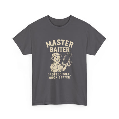 Master Baiter Fishing Tee - Unisex Heavy Cotton Shirt for Fishing Enthusiasts