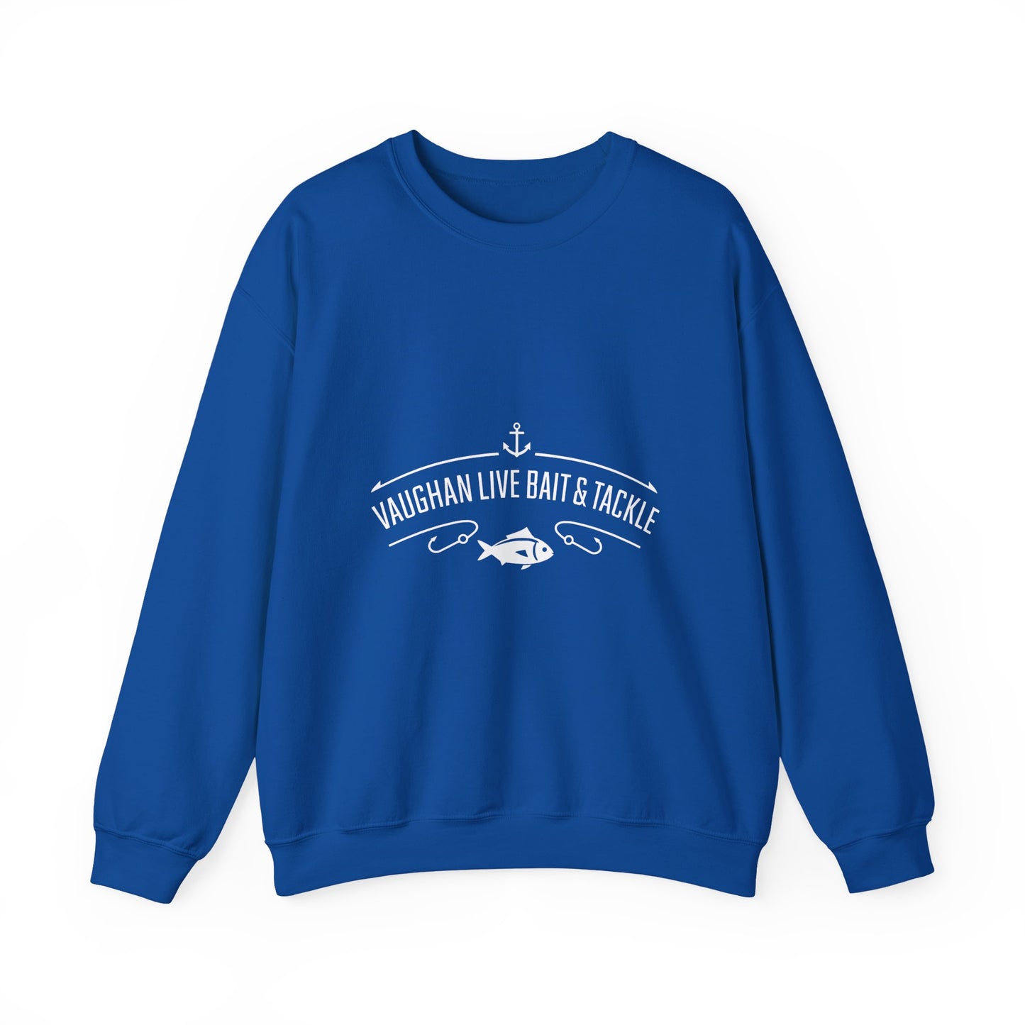 Bait & Tackle Crewneck Sweatshirt — "Vaughan Live Bait & Tackle" Fishing Pullover