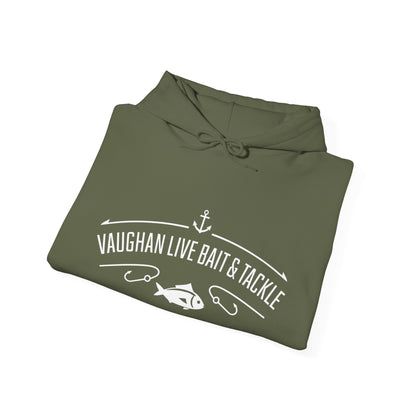 Fishing Hoodie — "Vaughan Live Bait & Tackle" Retro Angler Sweatshirt