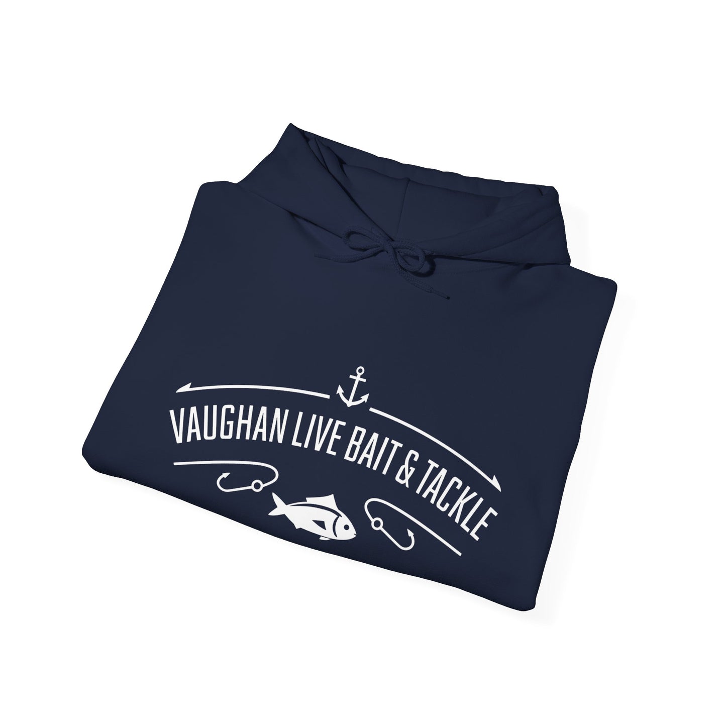 Fishing Hoodie — "Vaughan Live Bait & Tackle" Retro Angler Sweatshirt