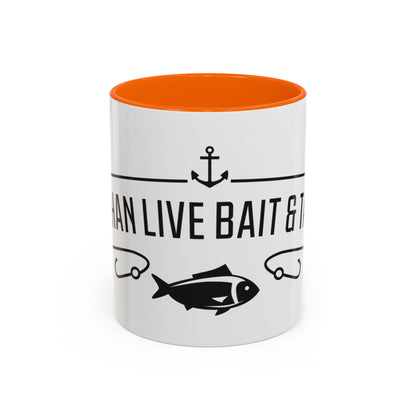 Fishing Coffee Mug — "I'd Rather Be Using Live Bait & Tackle" Accent Mug