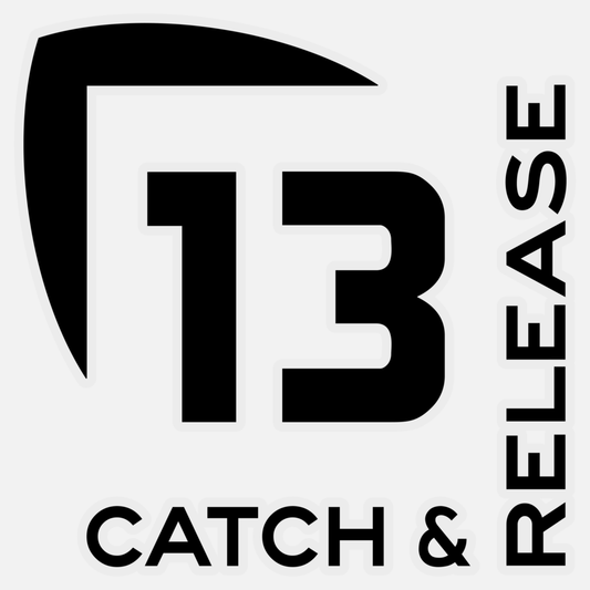 13 Fishing Catch and Release Vinyl Decal  - Black