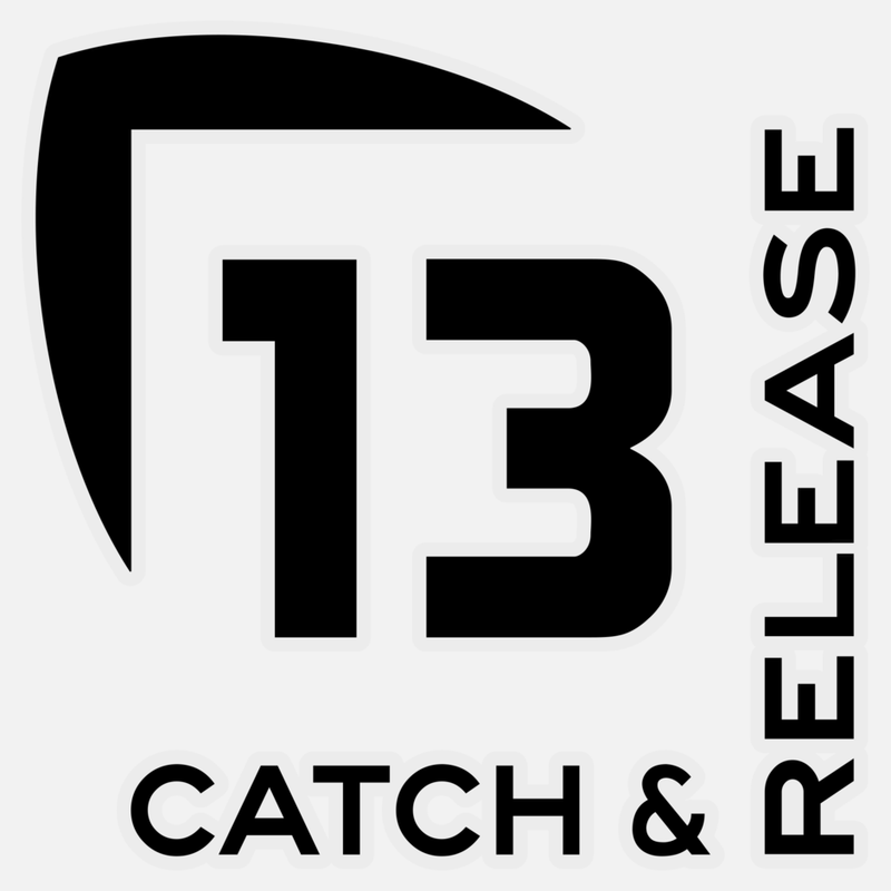 13 Fishing Catch and Release Vinyl Decal  - Black