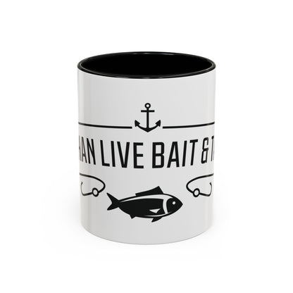 Fishing Coffee Mug — "I'd Rather Be Using Live Bait & Tackle" Accent Mug