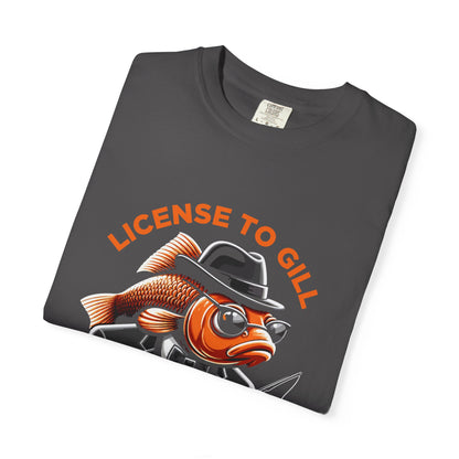 Fishing T-Shirt — "License to Gill" Shaken Not Stirred Graphic Tee