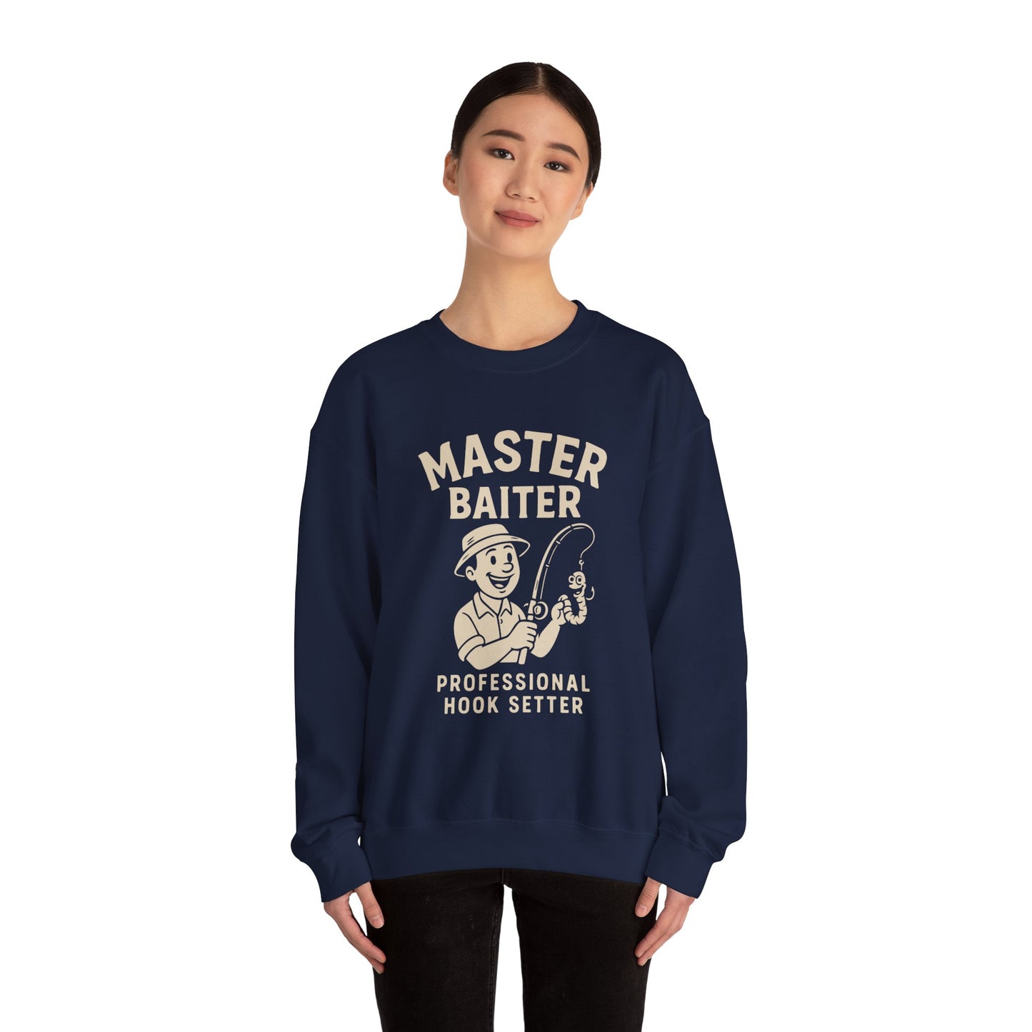 Master Baiter Crewneck Sweatshirt - Perfect Gift for Fishing Enthusiasts
