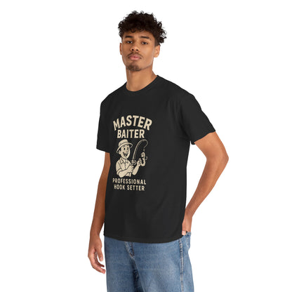 Master Baiter Fishing Tee - Unisex Heavy Cotton Shirt for Fishing Enthusiasts
