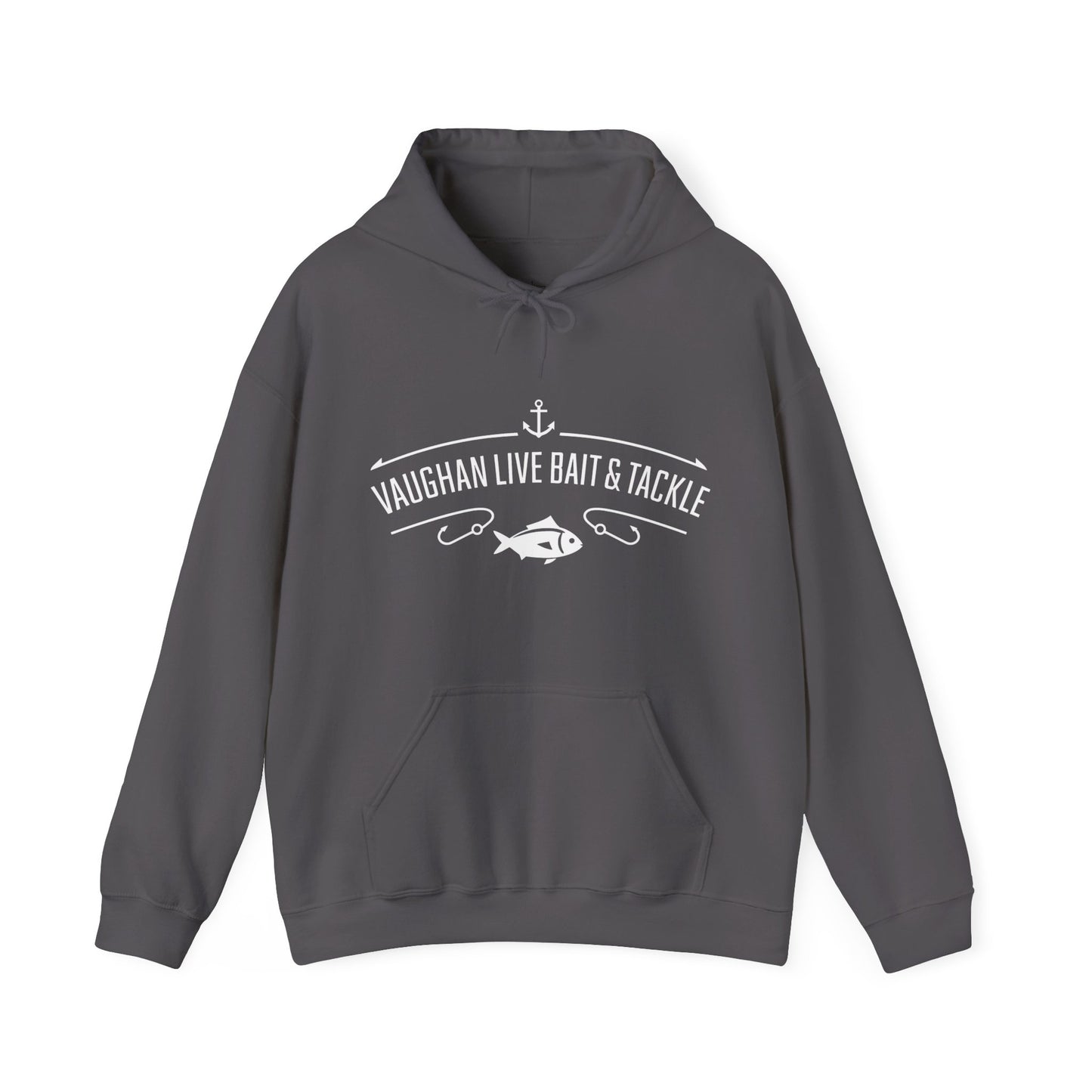 Fishing Hoodie — "Vaughan Live Bait & Tackle" Retro Angler Sweatshirt