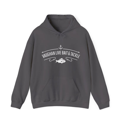 Fishing Hoodie — "Vaughan Live Bait & Tackle" Retro Angler Sweatshirt