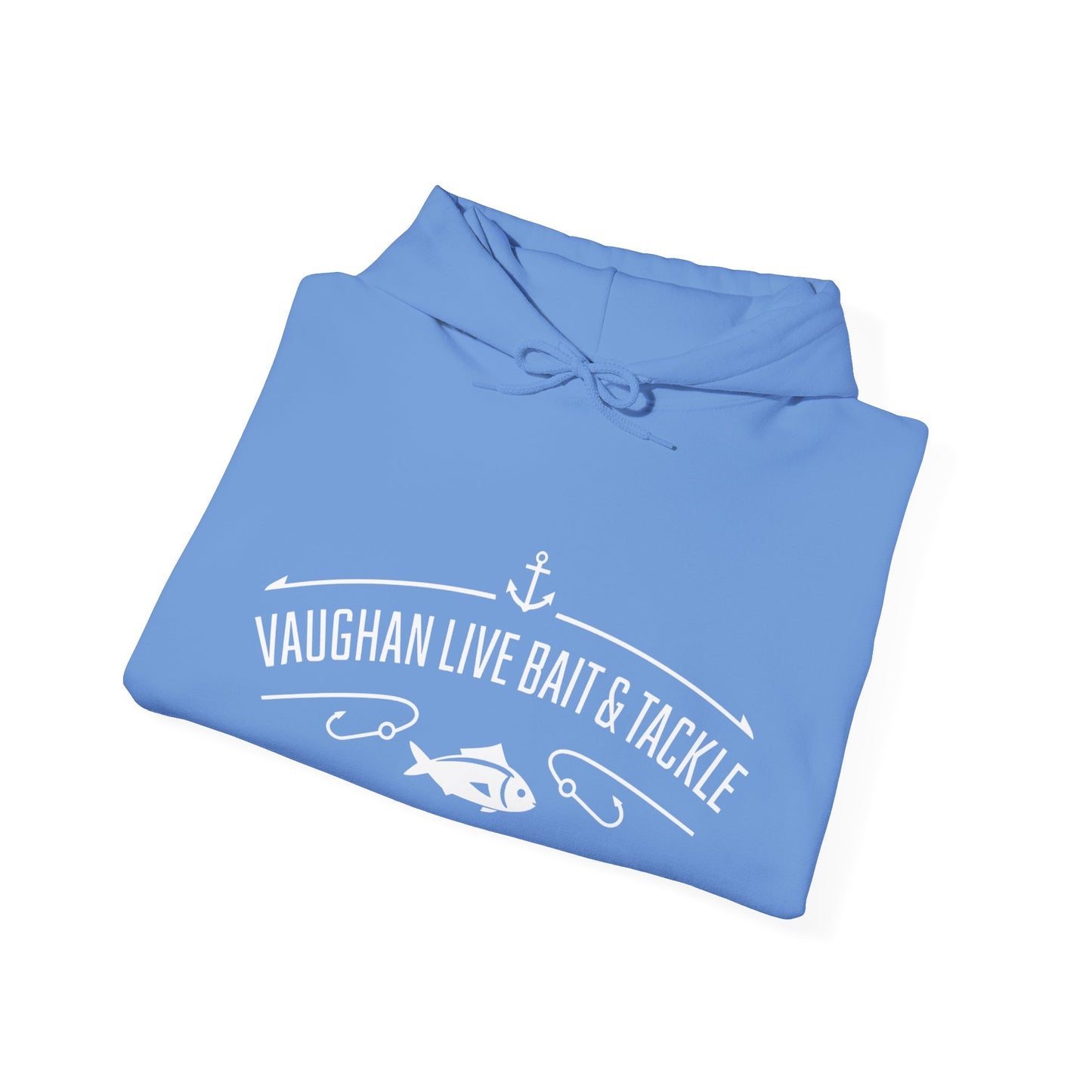Fishing Hoodie — "Vaughan Live Bait & Tackle" Retro Angler Sweatshirt