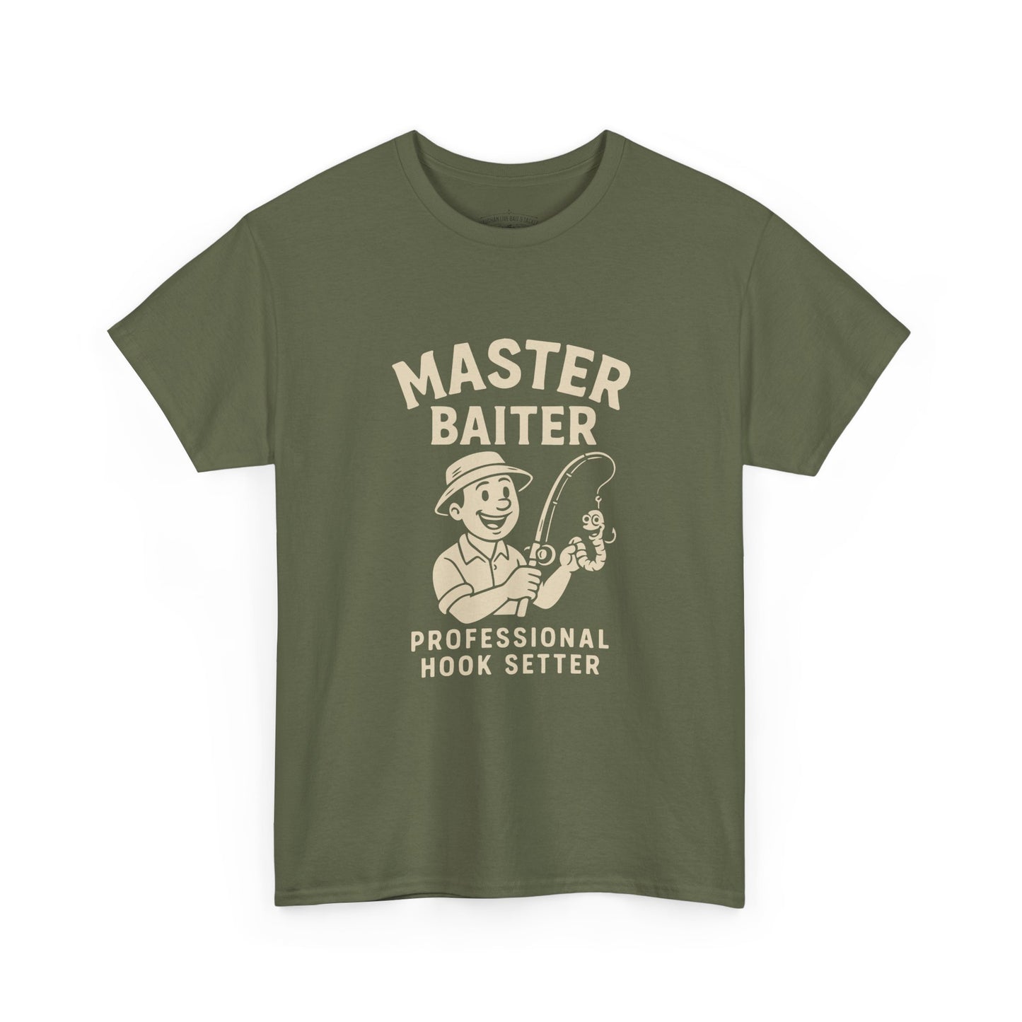 Master Baiter Fishing Tee - Unisex Heavy Cotton Shirt for Fishing Enthusiasts