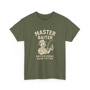 Master Baiter Fishing Tee - Unisex Heavy Cotton Shirt for Fishing Enthusiasts thumbnail 3