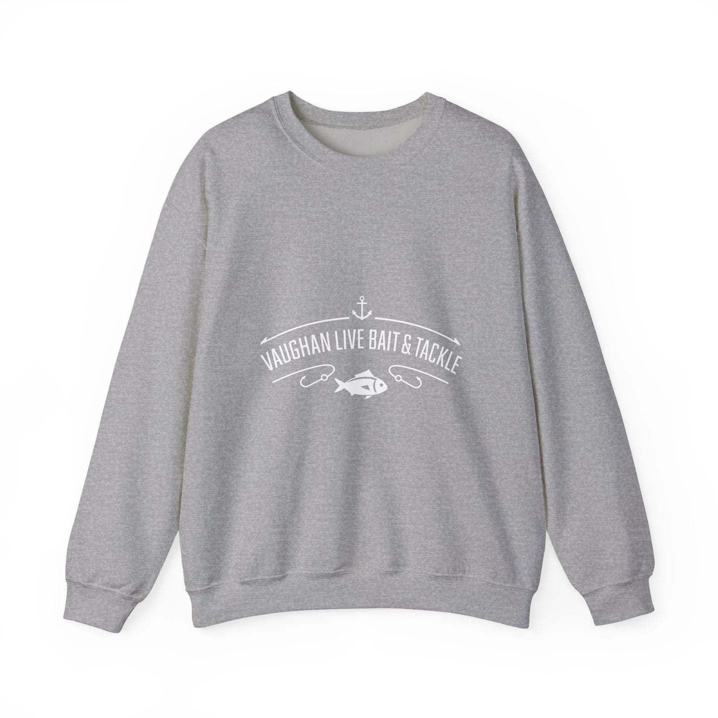 Bait & Tackle Crewneck Sweatshirt — "Vaughan Live Bait & Tackle" Fishing Pullover