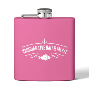 Fishing Flask — "Vaughan Live Bait & Tackle" 6oz Stainless Steel Hip Flask thumbnail 8
