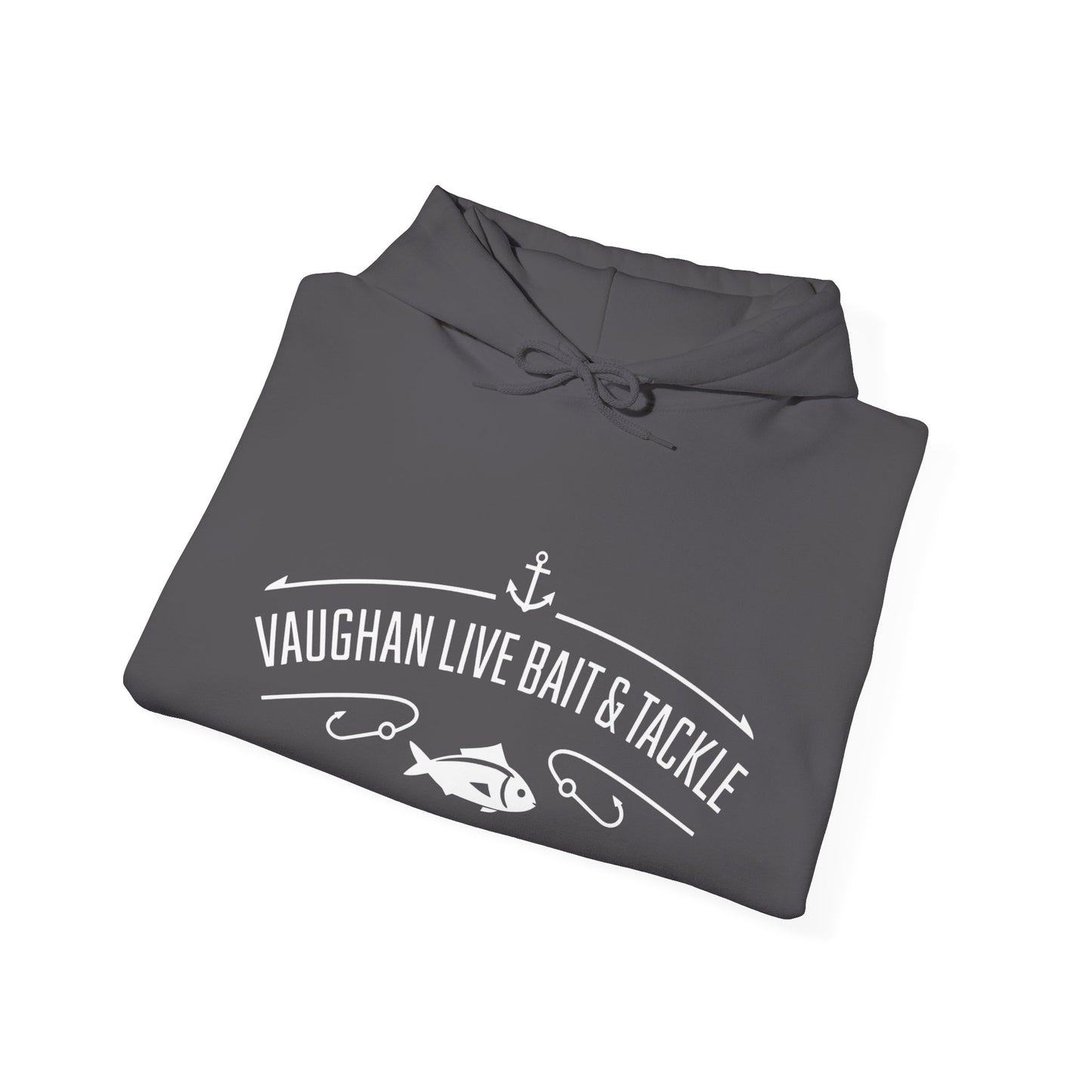 Fishing Hoodie — "Vaughan Live Bait & Tackle" Retro Angler Sweatshirt