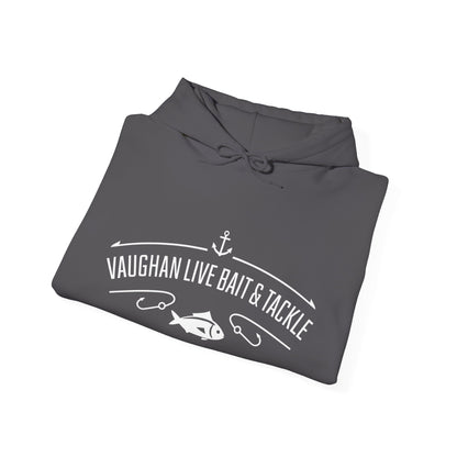 Fishing Hoodie — "Vaughan Live Bait & Tackle" Retro Angler Sweatshirt