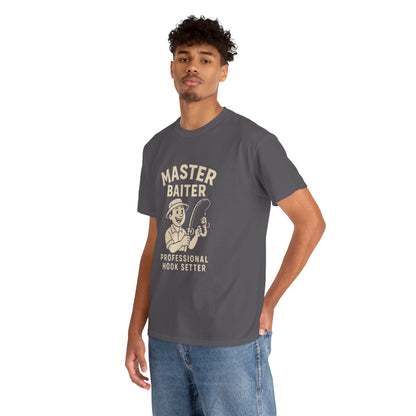 Master Baiter Fishing Tee - Unisex Heavy Cotton Shirt for Fishing Enthusiasts