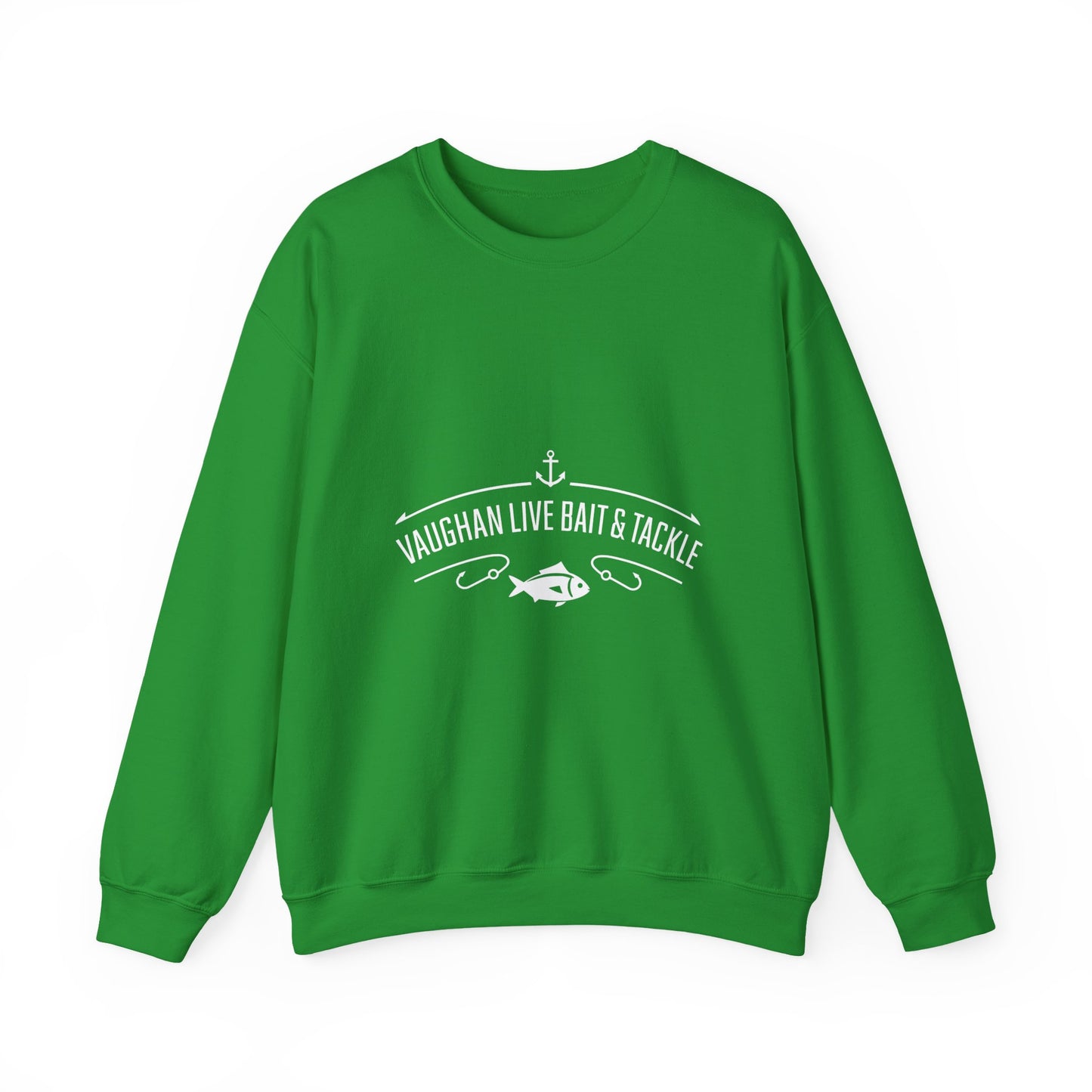 Bait & Tackle Crewneck Sweatshirt — "Vaughan Live Bait & Tackle" Fishing Pullover