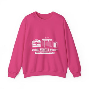 Fishing Crewneck Sweatshirt - "Worms, Weights & Whiskey" Weekend Essentials thumbnail 7