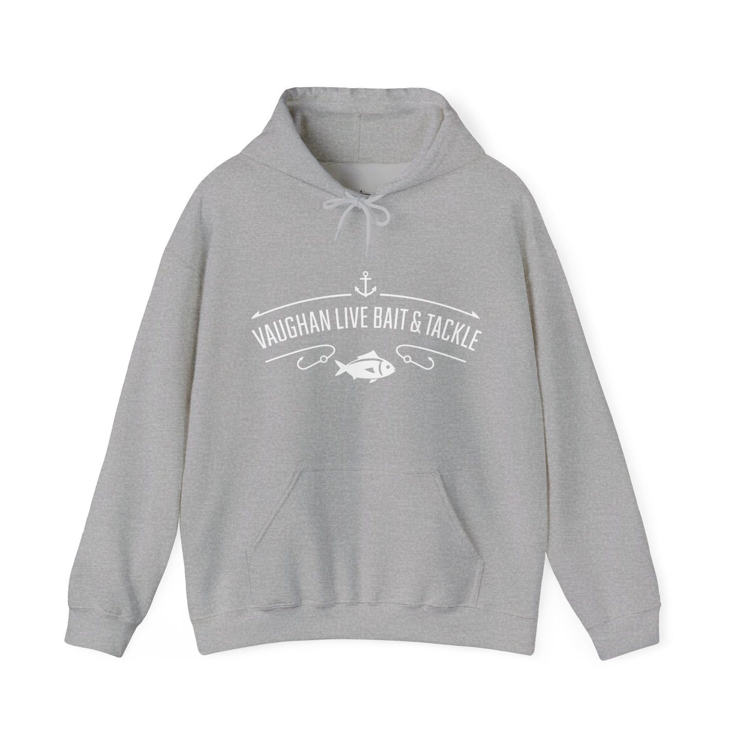 Fishing Hoodie — "Vaughan Live Bait & Tackle" Retro Angler Sweatshirt