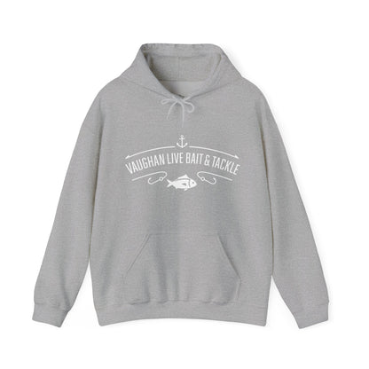 Fishing Hoodie — "Vaughan Live Bait & Tackle" Retro Angler Sweatshirt