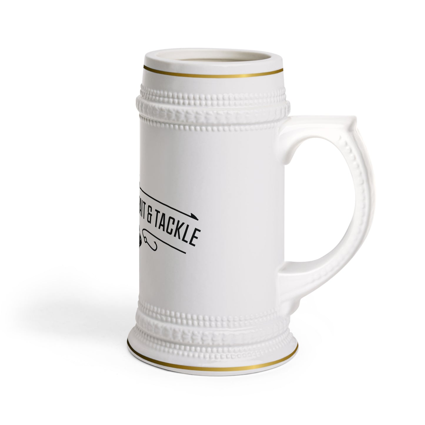 Fishing Bait & Tackle Stein Mug — Vintage Angler Beer Stein