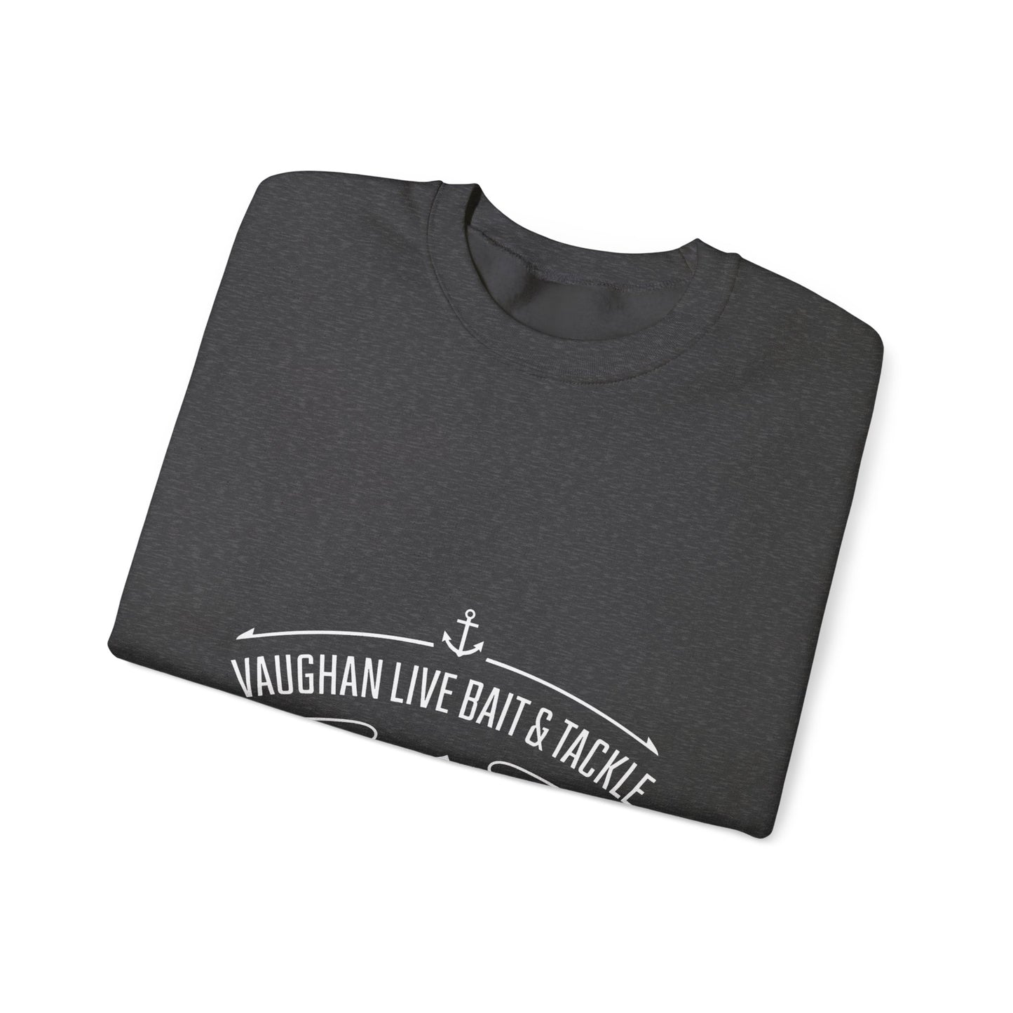 Bait & Tackle Crewneck Sweatshirt — "Vaughan Live Bait & Tackle" Fishing Pullover