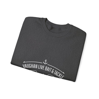 Bait & Tackle Crewneck Sweatshirt — "Vaughan Live Bait & Tackle" Fishing Pullover
