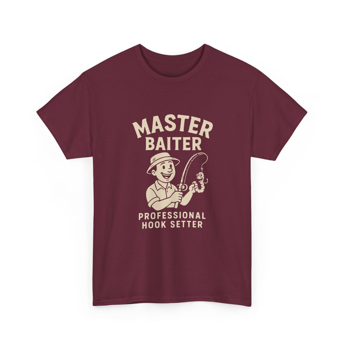 Master Baiter Fishing Tee - Unisex Heavy Cotton Shirt for Fishing Enthusiasts