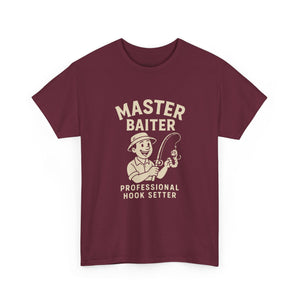 Master Baiter Fishing Tee - Unisex Heavy Cotton Shirt for Fishing Enthusiasts thumbnail 2