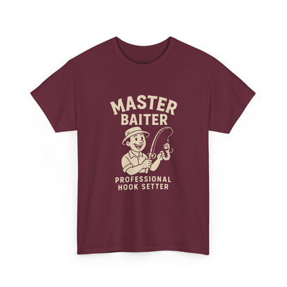 Master Baiter Fishing Tee - Unisex Heavy Cotton Shirt for Fishing Enthusiasts