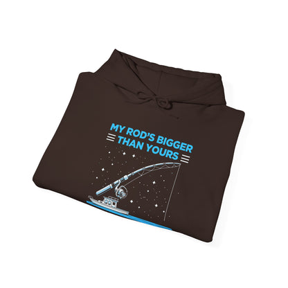 Fishing Hoodie — “My Rod’s Bigger Than Yours” Graphic Sweatshirt